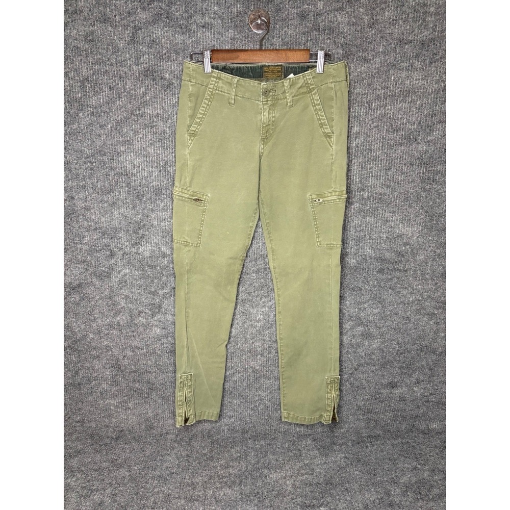Lucky Brand Womens Olive Green Cargo Pants Zipper Ankle Slim Utility Size 6/28 - Picture 2 of 9